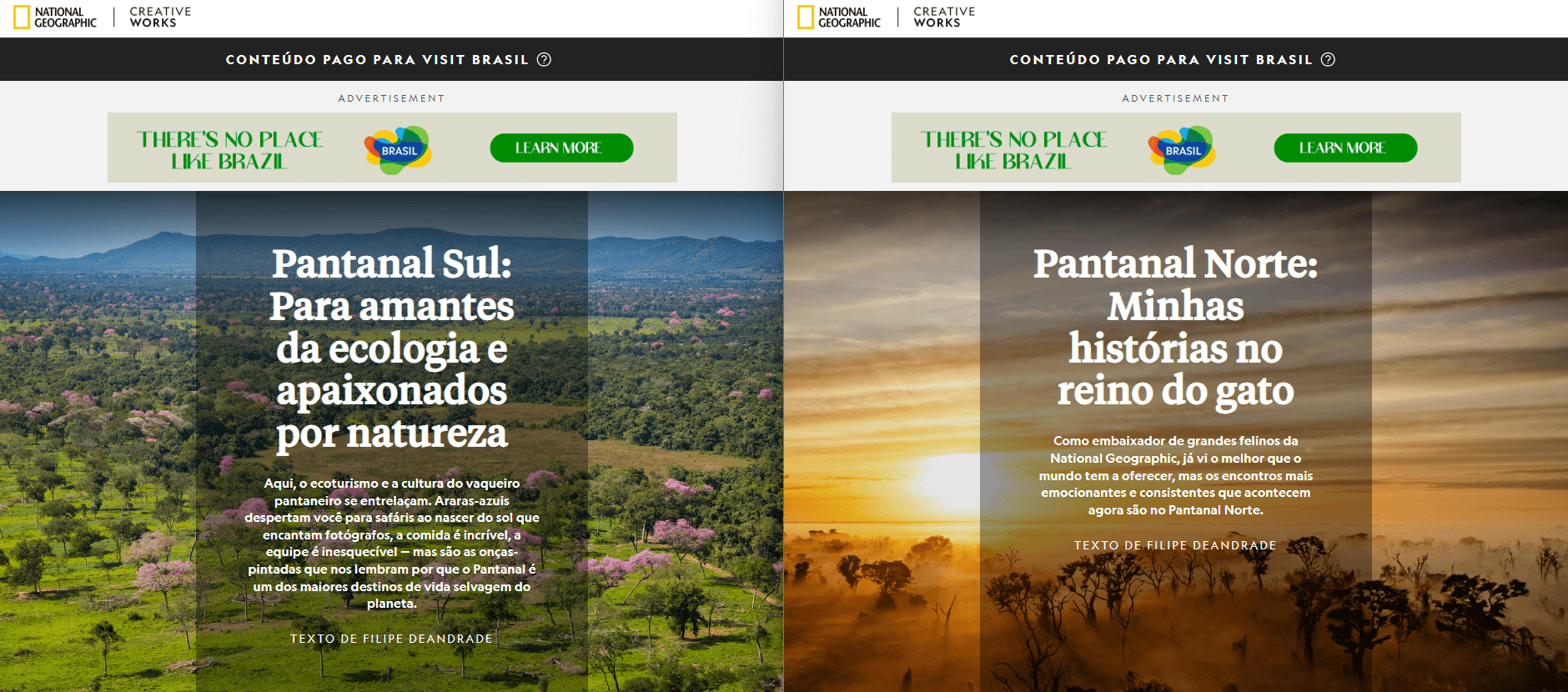 Embratur promove Pantanal brasileiro em campanha global inédita com a National Geographic