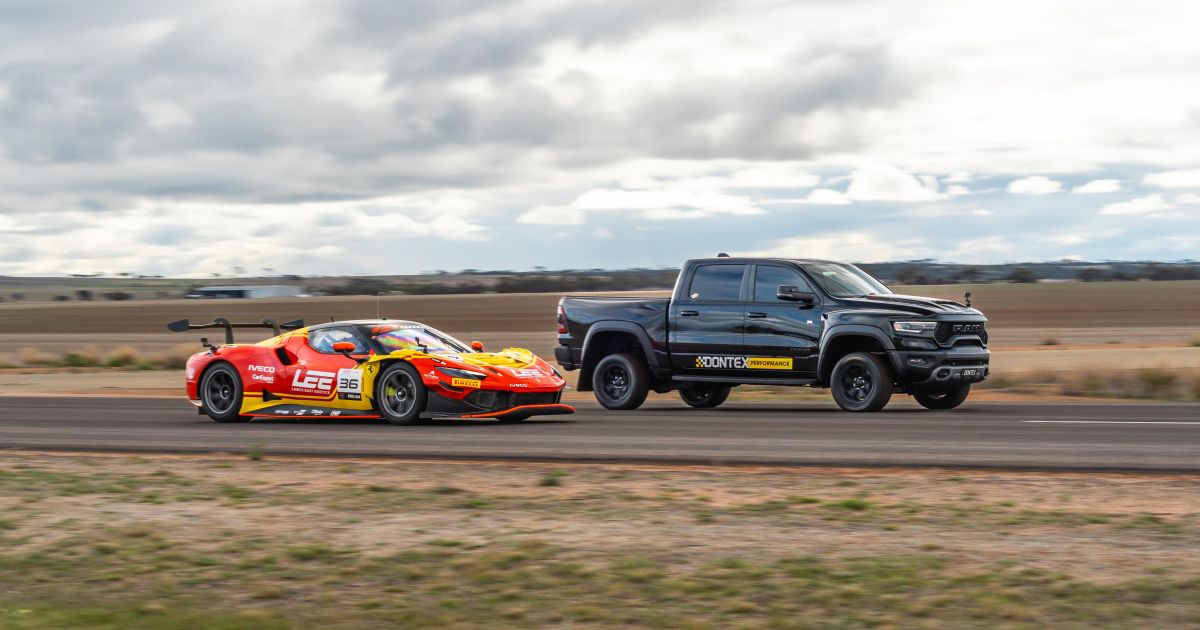 1200HP RAM TRX vs Ferrari 296 GT3 Race Drag Race
