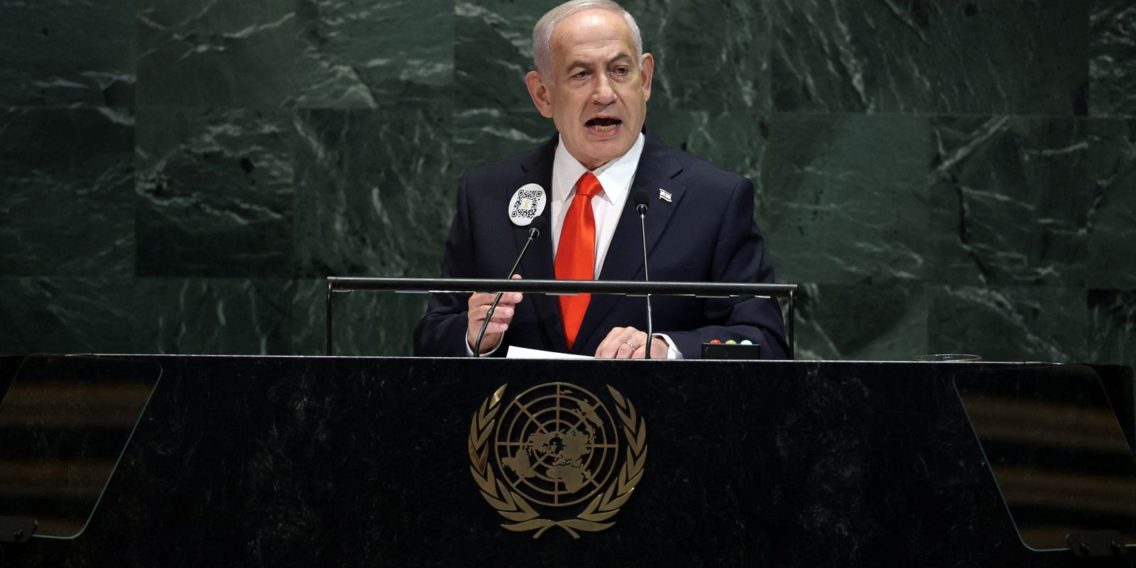 Delegações deixam cadeiras vazias durante discurso de Netanyahu na ONU