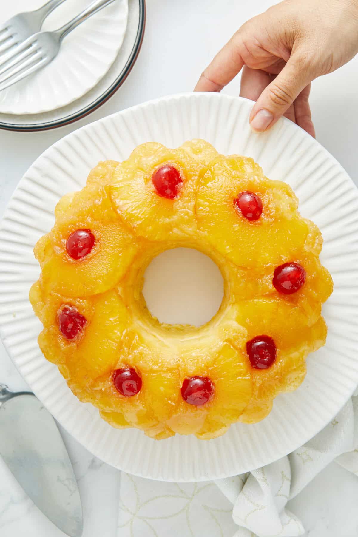 Bolo de abacaxi de cabeça para baixo