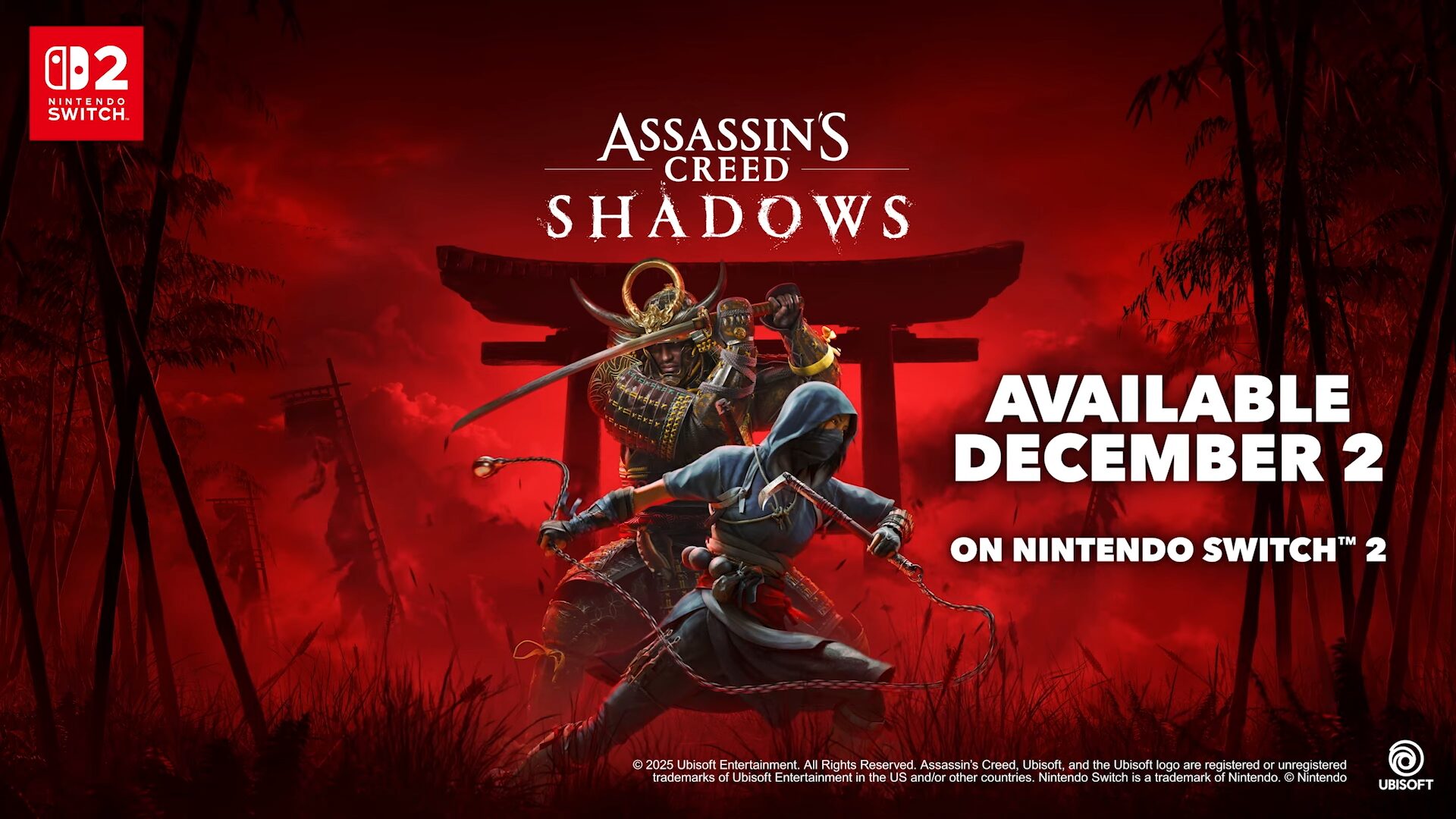 Assassin’s Creed Shadows chegando ao Switch 2 em 2 de dezembro; roteiro de outono anunciado