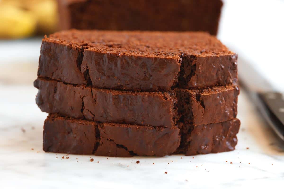 Receita fácil de pão de banana com chocolate