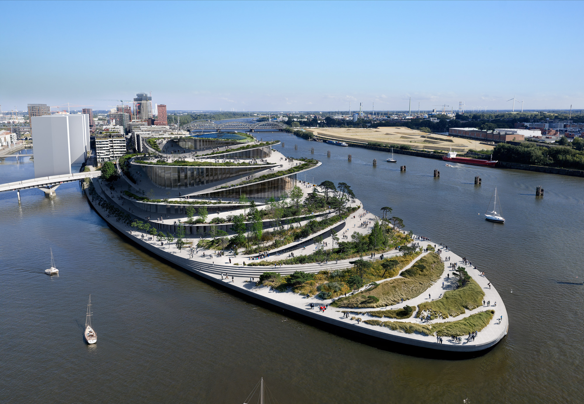 BIG vence concurso internacional para projetar a Ópera Estatal de Nova Hamburgo na orla marítima de HafenCity