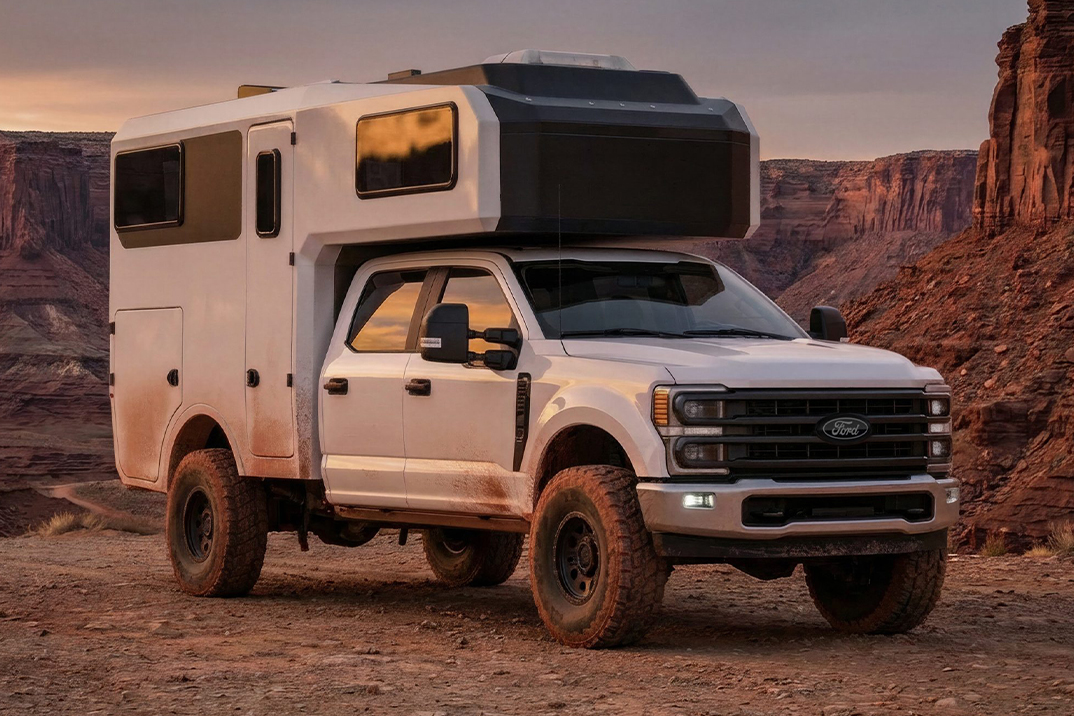 O 2026 Paragon do Supertramp é um Camper Shell integrado em um F-350