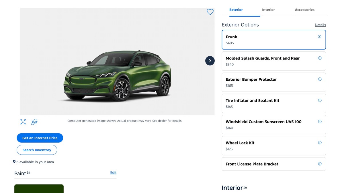 Ford agora cobra US$ 495 por um Frunk no Mustang Mach-E 2026