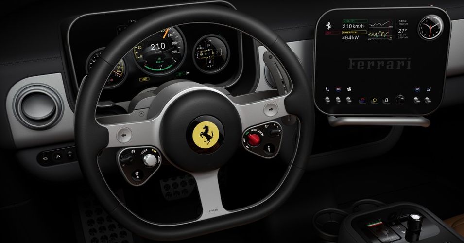 O novo EV projetado por Jony Ive da Ferrari é revestido de vidro e alumínio