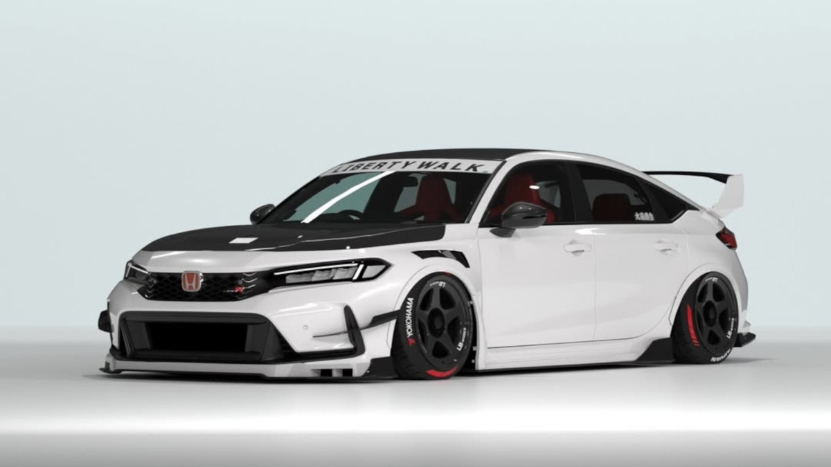 Liberty Walk transforma o Honda Civic Type R em um hot hatch com esteróides