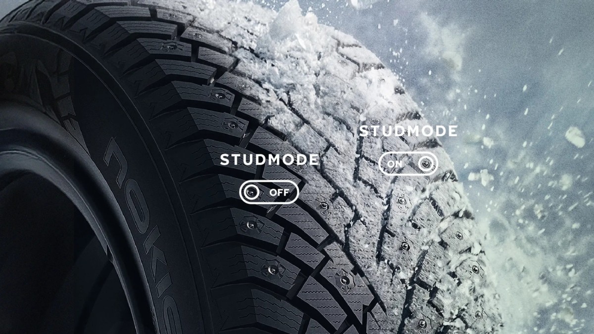 Novo pneu de inverno inteligente estende seus pinos quando a temperatura cai