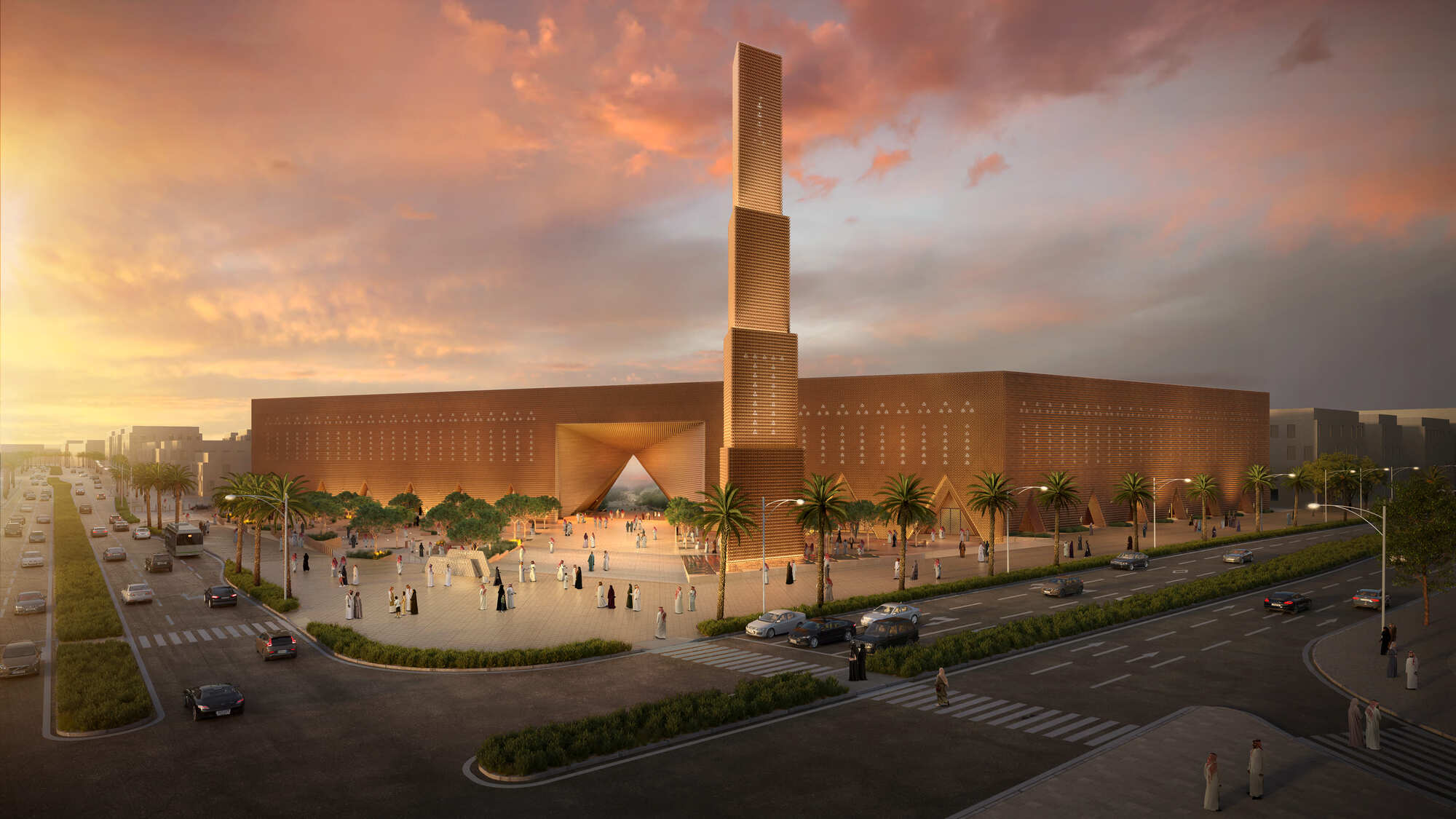 X Architects projeta Grande Mesquita para o Desenvolvimento do Portão de Diriyah na Arábia Saudita