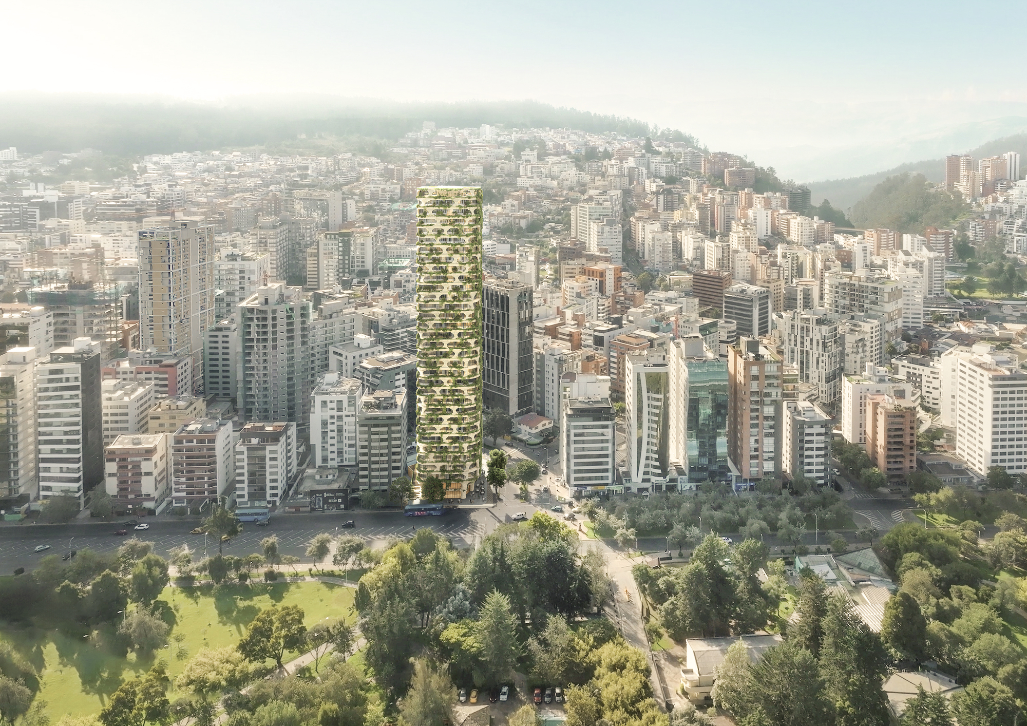 Kengo Kuma & Associates divulga seu primeiro projeto no Equador com a Qapital Tower