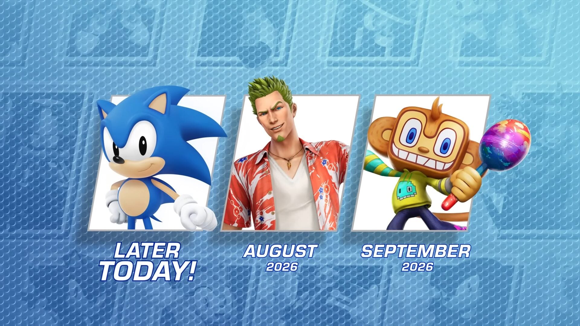 Sonic Racing: atualizações gratuitas de personagens do CrossWorlds Classic Sonic, Axel e Amigo anunciados