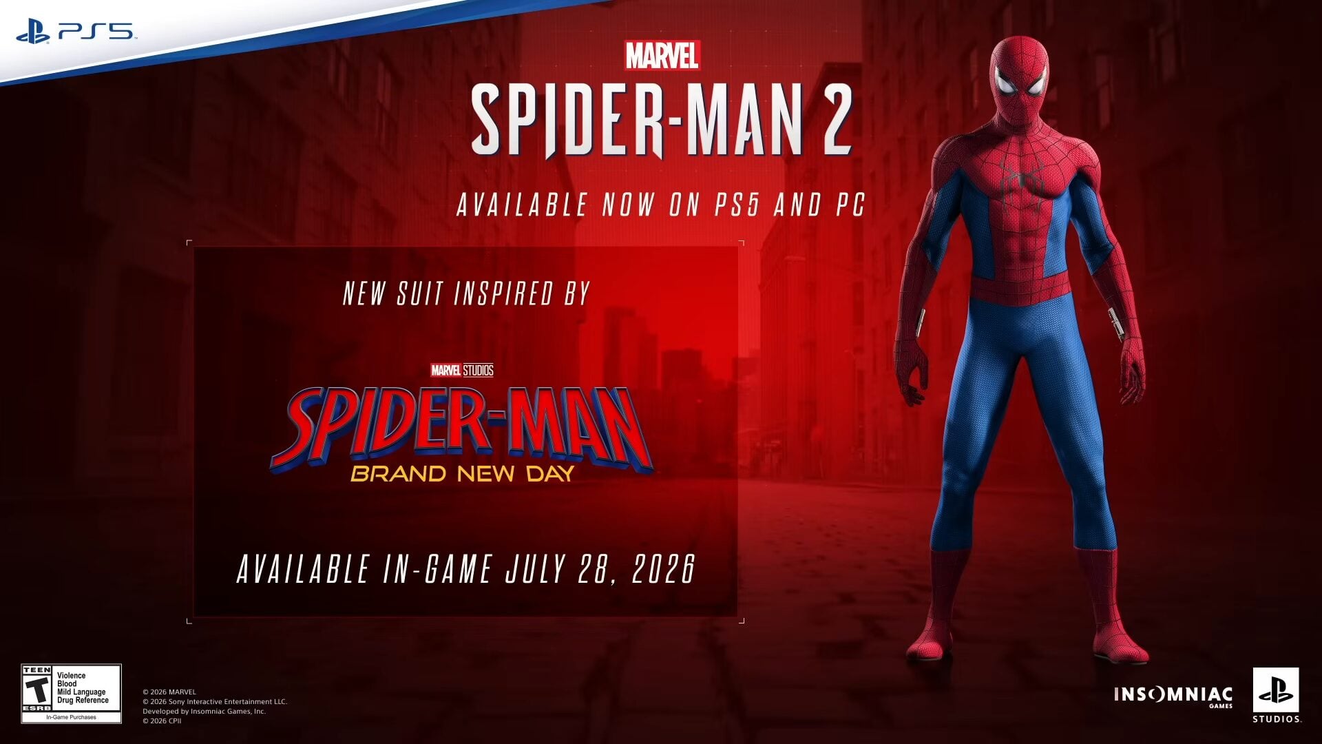 Marvel’s Spider-Man 2 adiciona Spider-Man: Brand New Day-inspirado ‘Fresh Start Suit’ em 28 de julho