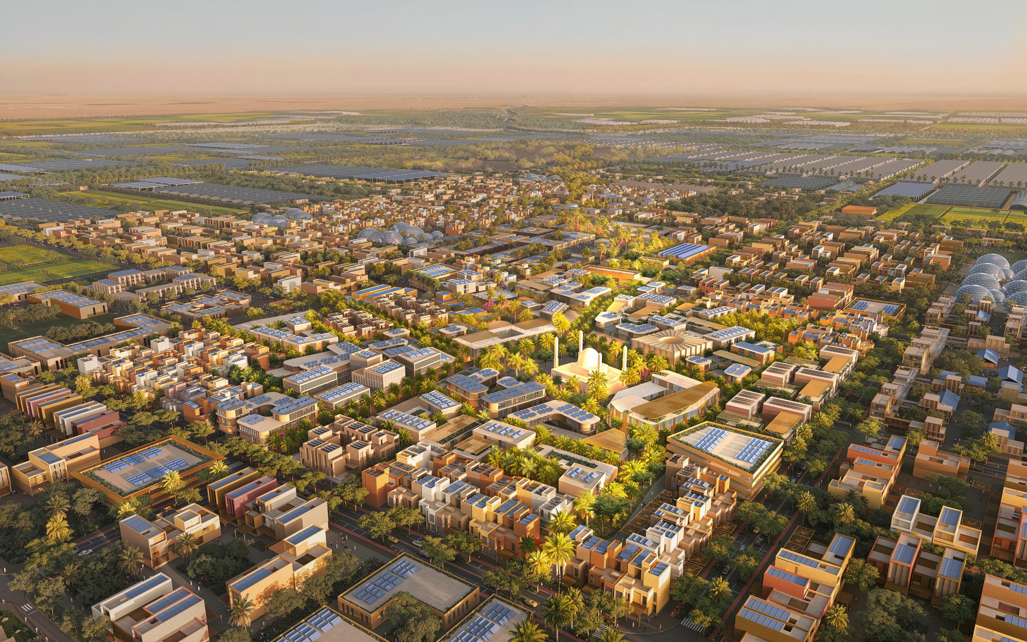 Foster + Partners revela plano diretor para cidade agrícola no sul de Omã