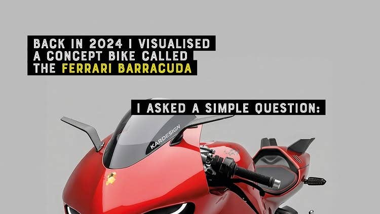 Um conceito de motocicleta Ferrari parecia tão real que os advogados da Ferrari se envolveram