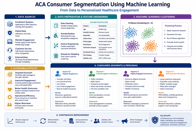 Usando aprendizado de máquina para segmentar consumidores ACA para envolvimento personalizado na área de saúde